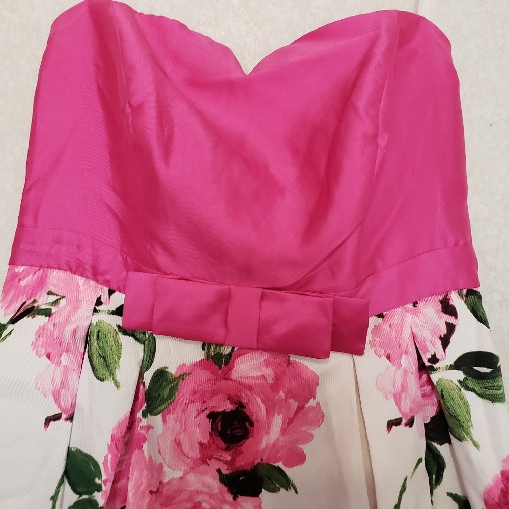 NEW FLORAL STRAPLESS DRESS SIZE:15 - Picture 7 of 12